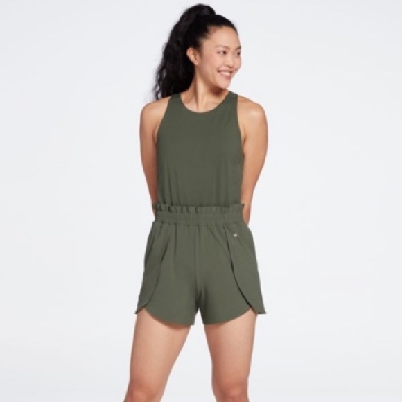CALIA by Carrie Underwood Pants - CALIA Flutter Olive Green Romper